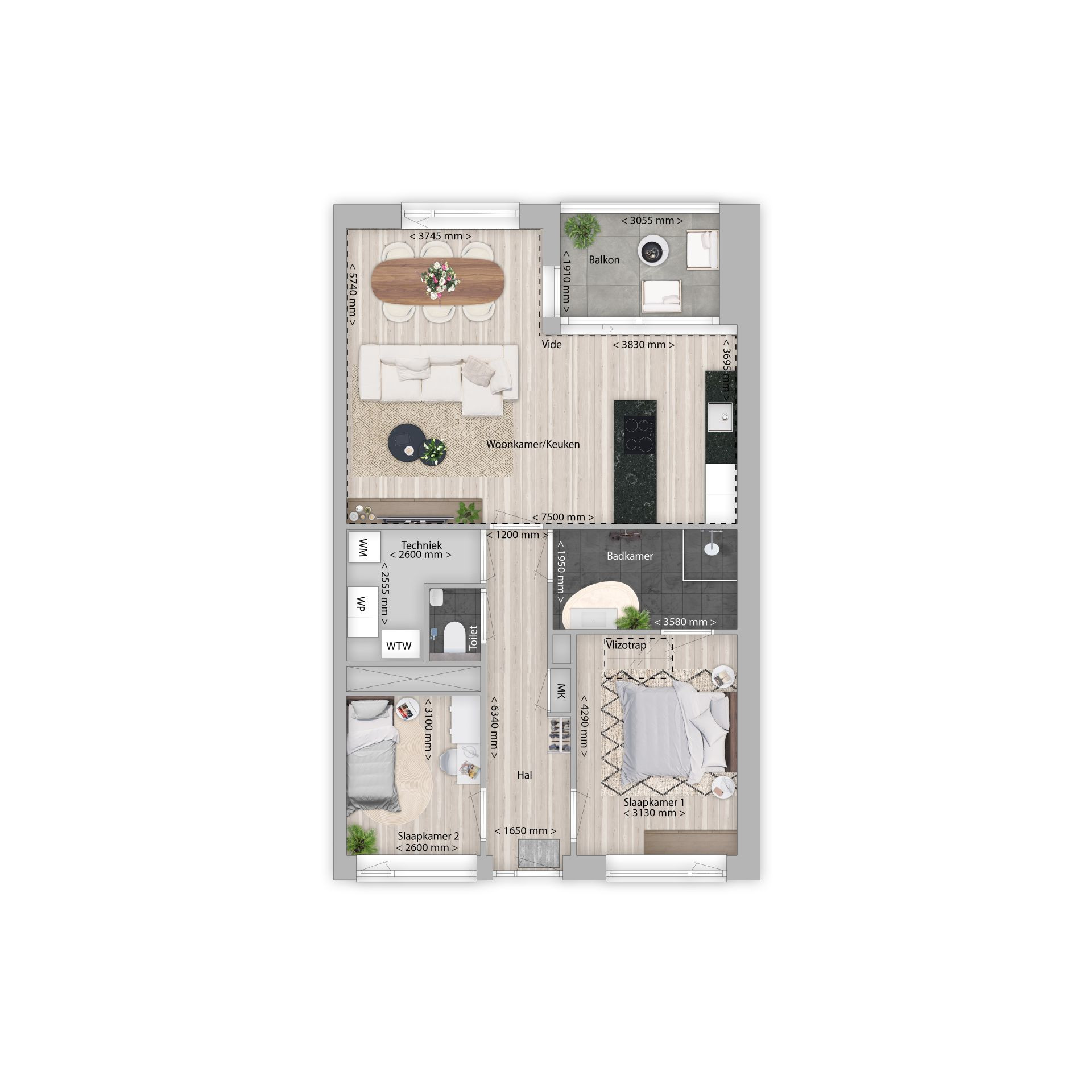 Plattegrond plattegrond woningtype a3, bouwnummer 33 A3 Florant