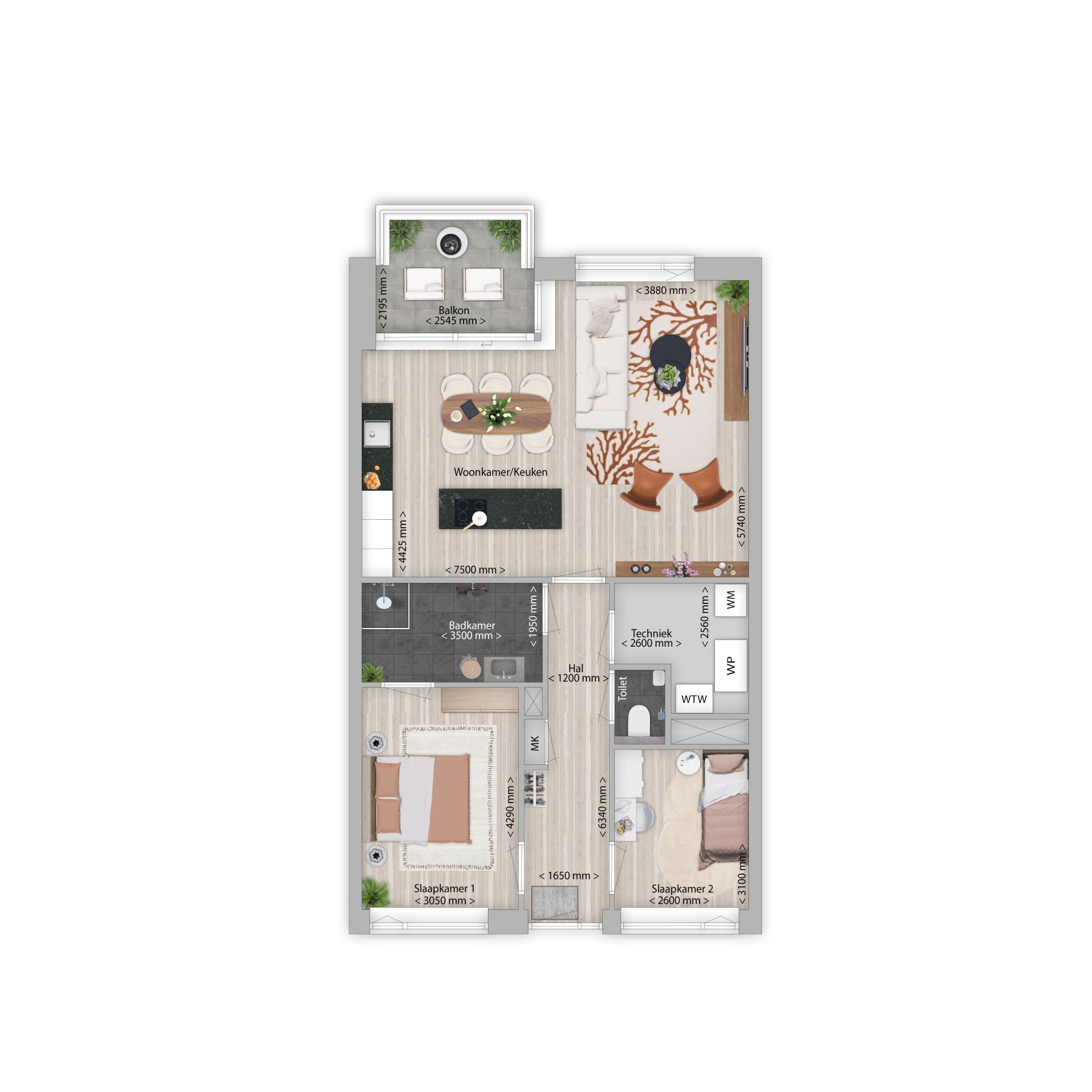 Plattegrond plattegrond woningtype b1, bnr 7 B1 Florant