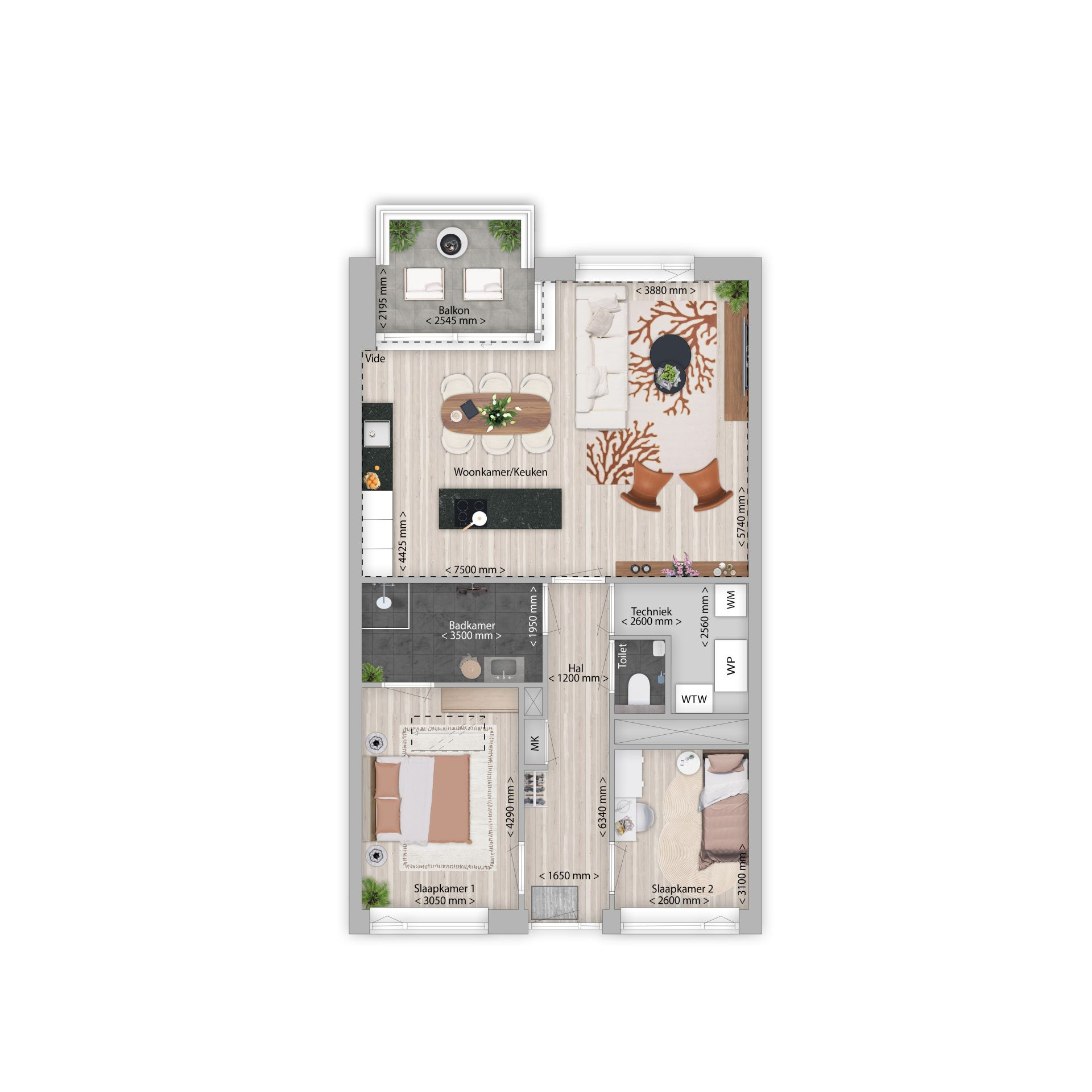 Plattegrond woningtype b2, bouwnummer 38 B3 Florant