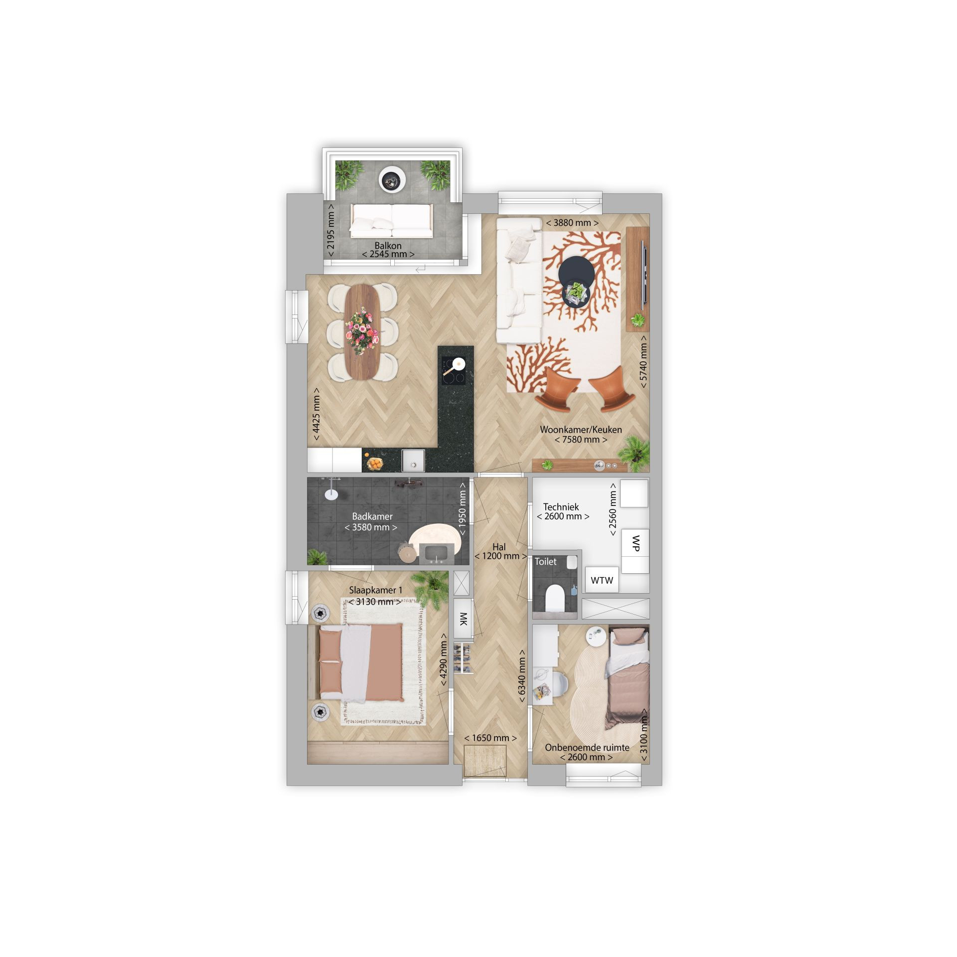 Plattegrond plattegrond woningtype b2, bnr 7 B2 Florant