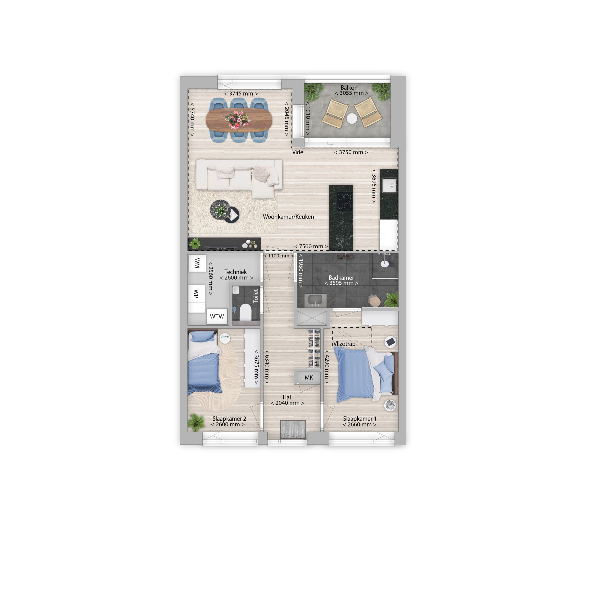 Plattegrond plattegrond woningtype f1, bnr 34 F1 Florant